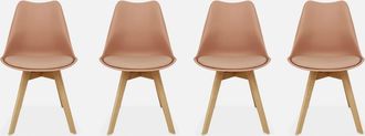 Sweeek Sweeek - Silla Escandinava Acero, Set De 4, Nils, Rosa Viejo, 47x55x81 Cm
