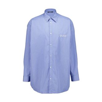 Balmain Relaxed Shirt with Stripes - male - Balmain - Casual Shirts - Blue - XL - Shirts