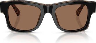 Dolce & Gabbana 52mm Square Sunglasses in Black On Red Havana /Brown at Nordstrom