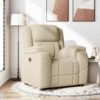 vidaXL Sill&oacute;n Reclinable De Tela Crema Vidaxl