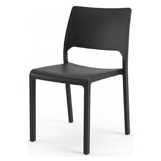 Dmora Dmora Chaise Monobloc Empilable, Made In Italy, Couleur Anthracite, Dimensions 52,50 X 82 X 46,50 Cm