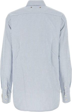 Golden Goose Womens Striped Cotton Shirt Blue