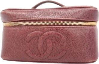 Chanel Pre-owned Handbags, female, Red, Size: ONE SIZE Pre-owned Vintage Leather Handbag