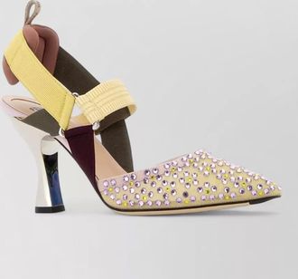 Fendi mesh and fabric colibr&igrave; pumps slingback