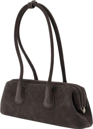 Osoi Womens Boat Wide Mini Shoulder Bag - Osoi Leather Grey Cowhide Shoulder-Hobo-Bags