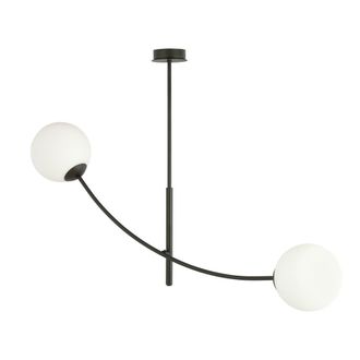 Wonderlamp L&aacute;mpara colgante con barra vertical orientable y 2 esferas blancas