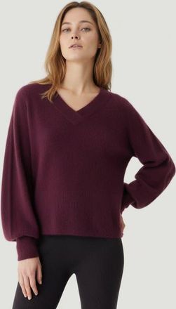 Majestic Filatures Ultra Soft Knit Long Sleeve V-Neck Sweater in Bordeaux at Nordstrom, Size 4