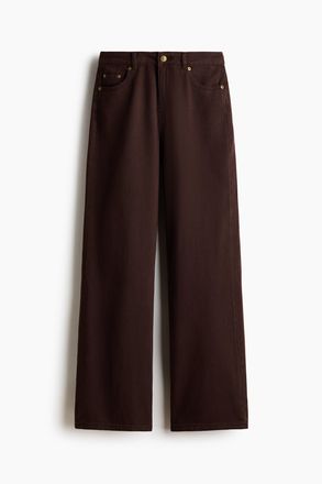 H&M Gerade Twillhose - Dunkelbraun