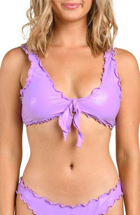 Citrus Iridescent Merrow Bralette Bikini Top in Violet at Nordstrom, Size Small