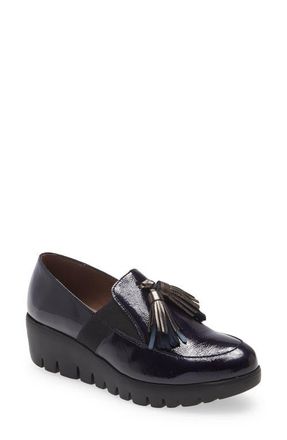 Wonders Loafer Wedge in Lack Noche/Wash Plomo at Nordstrom, Size 5.5-6Us