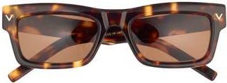 Valentino 53mm Square Sunglasses in Tortoise Tortoise Brown at Nordstrom Rack