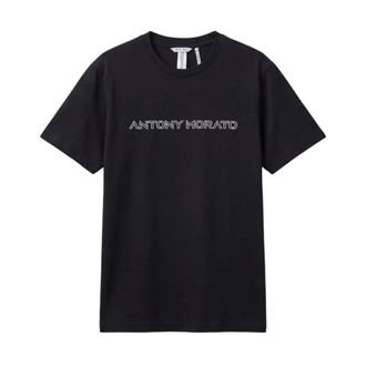 Antony Morato T-Shirts, male, Black, Size: XL Geometric Logo T-Shirt