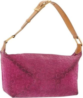 Celine Pre-owned Shoulder Bags, female, Pink, Size: ONE SIZE Pre-owned Suede Shoulder Bag