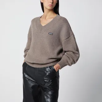Rotate Maglione con scollo a V in lana e cashmere