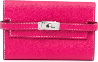 Hermès Portemonnaies - 2013 Medium Epsom Kelly Depliant Wallet - Gr. unisize - in Rosa - für Damen