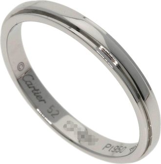Cartier Silver Platinum 950 Band Ring (Pre-Owned)