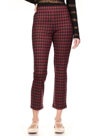 Sanctuary Womens Carnaby Kick Crop Leggings In Classic Red Houndstooth