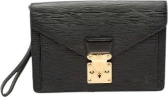 Louis Vuitton Pre-owned Sellier Dragonne - Dames - Vintage Clutch - Zwart - ONE Size - Leer - Vintage