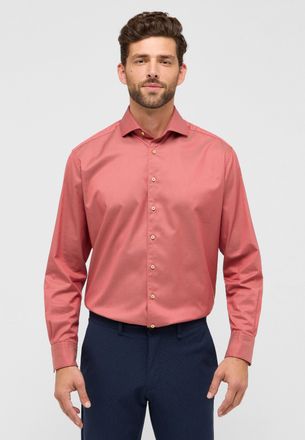 Eterna Langarmhemd ETERNA MODERN FIT, Herren, Gr. 42, Normalgr&ouml;ssen, rot (sunset rot), Twill, 100% Baumwolle, tailliert, Manschette, Hemden Langarmhemd, EASY