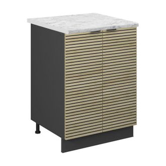 Vicco Mueble Bajo De Cocina Fame-line, Panel De Roble, 60 Cm, Et M&aacute;rmol, Vicco