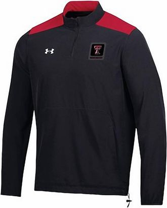 Under Armour Mens Texas Tech Red Raiders Motivate Half-Zip Top In Black/red
