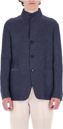Ermenegildo Zegna Il Conte Jacket - Heren - Blazers - Blauw - 4XL - Leer - Jassen