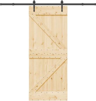 vidaXL Vidaxl - Puerta Corredera Con Herrajes Madera Maciza De Pino 85x210 Cm