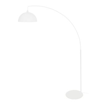 Tosel L&aacute;mpara de pie arco metal blanco pantalla blanco