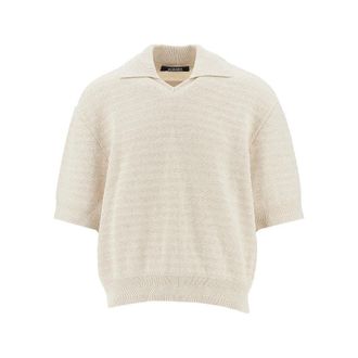 Jacquemus Chevron knitted polo shirt Man L