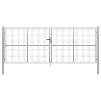 Berkfield Home Garden Gate Galvanised Steel 415x200 cm Silver