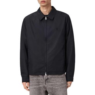 AllSaints Trey Cotton Blend Jacket in Jet Black at Nordstrom, Size Xx-Large