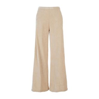 Forte_Forte Dames, Broeken, Beige, Maat: S Velours