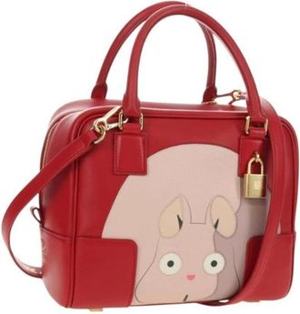 Loewe Pre-owned Hand Bag - Dames - Vintage Handtas - Rood - ONE Size - Leer - Vintage