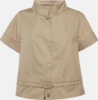 Roberto Cavalli Beige Gabardine Drawstring Detail Jacket