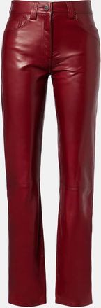 Khaite Callum leather straight pants