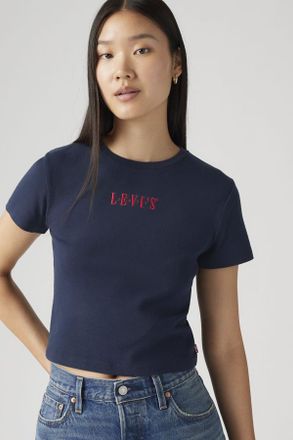 Levi's T-shirt sportiva Essential stampata - Donna - 2XS - Blu / Ess Sport Serif 1873 Navy Blazer