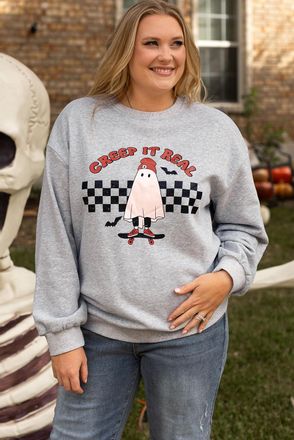 Azura Exchange Plus Size Ghost Skateboard Sweatshirt
