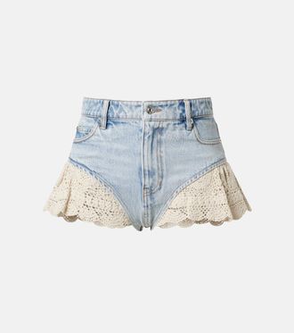 Frame Denim Crochet denim shorts