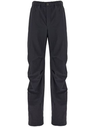 Ferragamo logo-plaque straight-leg trousers - Black