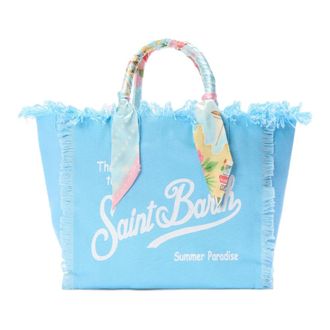 MC2 Saint Barth Tassen, Dames, Blauw, ONE Size, Katoen, Vanity Foulard Jungle Schoudertas