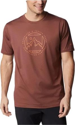 Columbia T-shirt met korte mouwen - Heren - T-shirts - Bruin - XL - Polyester - Tops