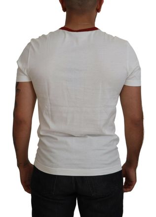 Dolce & Gabbana Mens Cotton White Logo Print Crewneck T-Shirt