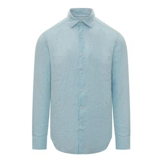 MC2 Saint Barth Linen 31 Classic Shirt - Heren - Casual Overhemden - Blauw - 3XL - Linnen - Overhemden