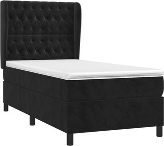 vidaXL Cama Box Spring Con Colch&oacute;n Terciopelo Negro 80x200 Cm Vidaxl