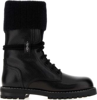 Fendi Black Leather Biker Boots