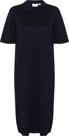 Saint Tropez Nachtblauwe Polo Jurk - Dames - Casual kleedjes - Zwart - L - Kleedjes