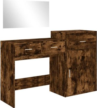 vidaXL Vidaxl - Juego De Tocador De 3 Piezas Madera De Ingenier&iacute;a Roble Ahumado