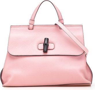 Gucci Pre-owned Womens Bamboo Top Handle Leather Bag - Pink - One Size