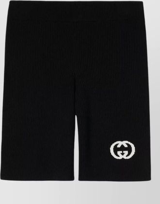 Gucci fine rib knit shorts contrast piping