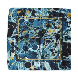 Dolce & Gabbana Foulard Quadrato in Seta con Stampa Marmo - - Accessories - Uomo - Multicolore - ONE SIZE